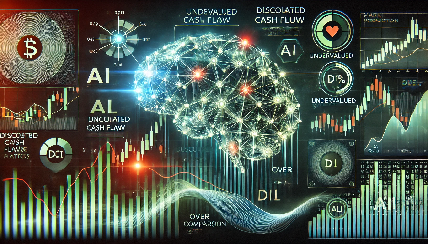 AI analyzing stock valuations using DCF calculations with visual price comparisons