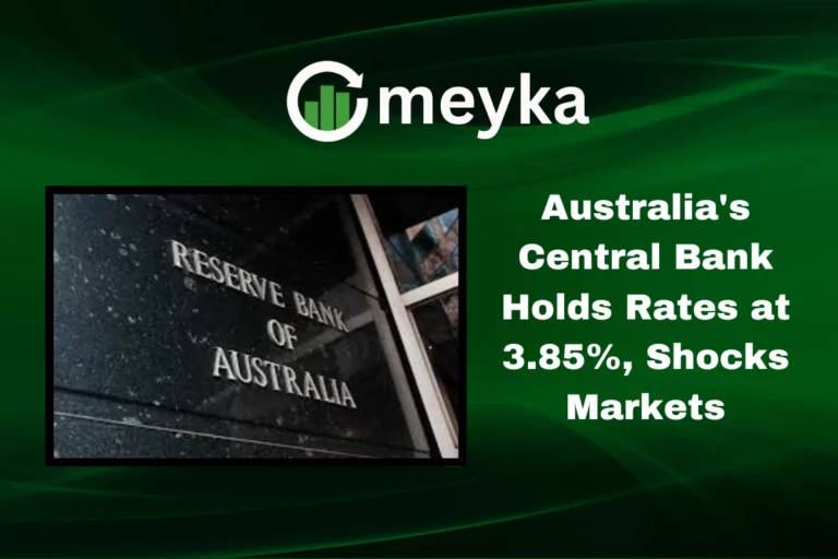 Australia's Central Bank building with financial charts overlay