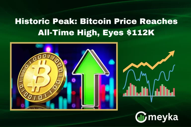 Bitcoin price chart showing new all-time high above $111,000 with bullish market sentiment