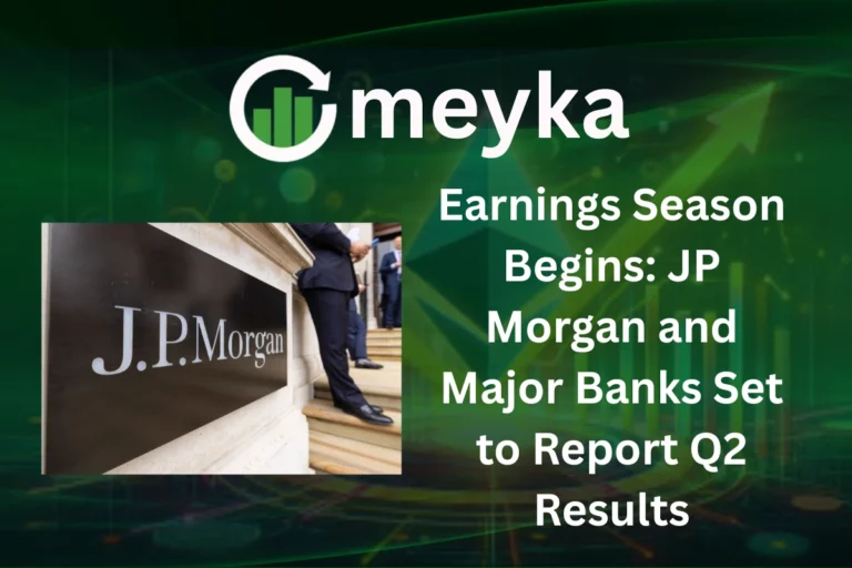 JP Morgan headquarters with Q2 earnings highlights and financial charts
