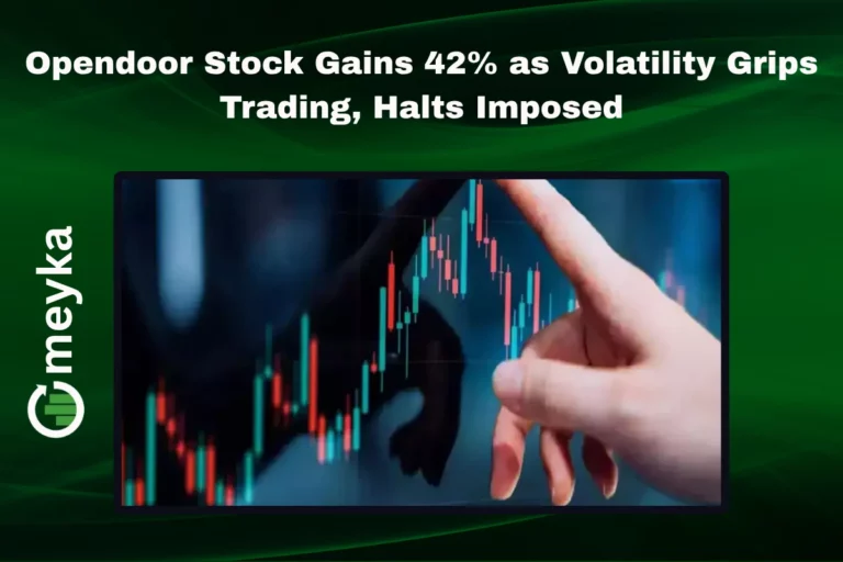 Opendoor stock chart showing 42 percent surge during high-volume trading session