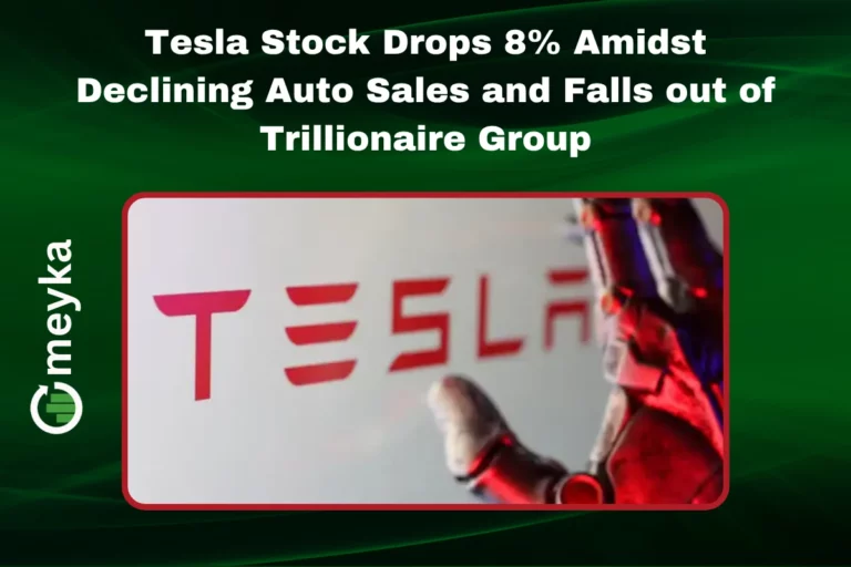 Tesla stock drops with headlines about weak sales and Elon Musk in background