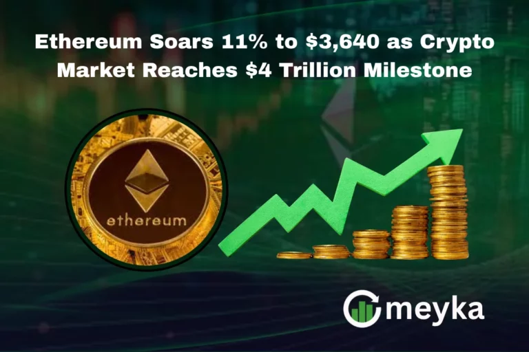 Ethereum Soars 11% to $3,640 as Crypto Market Reaches $4 Trillion Milestone