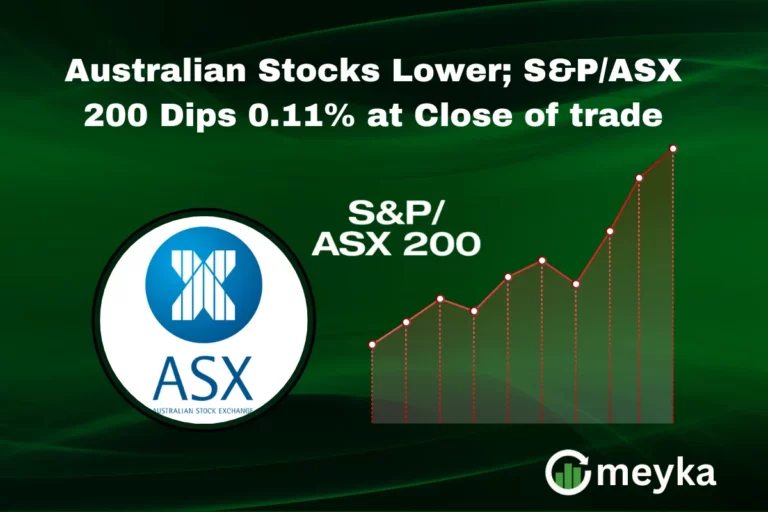 Australian Stocks Lower; S&P/ASX 200 Dips 0.11% at Close of Trade