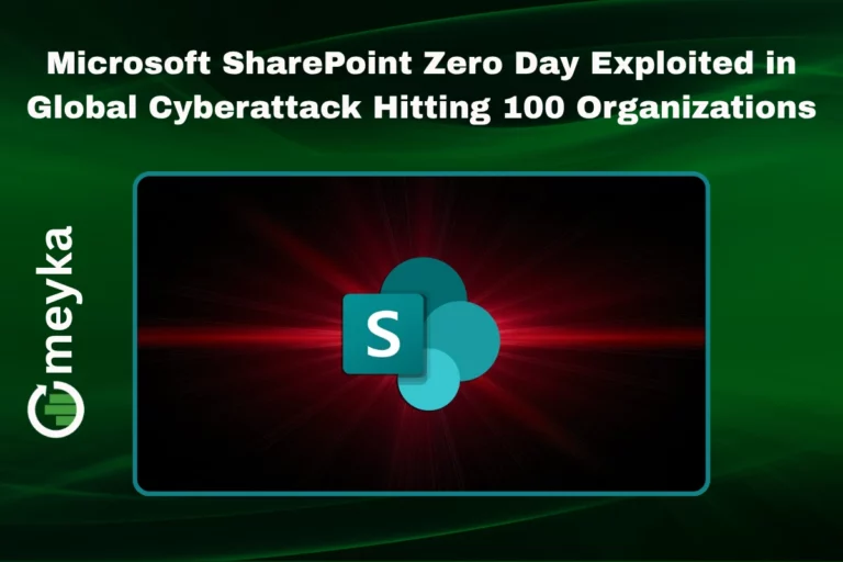 Cybersecurity alert showing Microsoft SharePoint Zero Day vulnerability being exploited