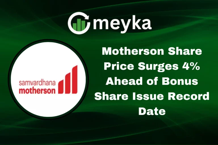 Motherson share price chart showing a 4 percent rise before the bonus share record date