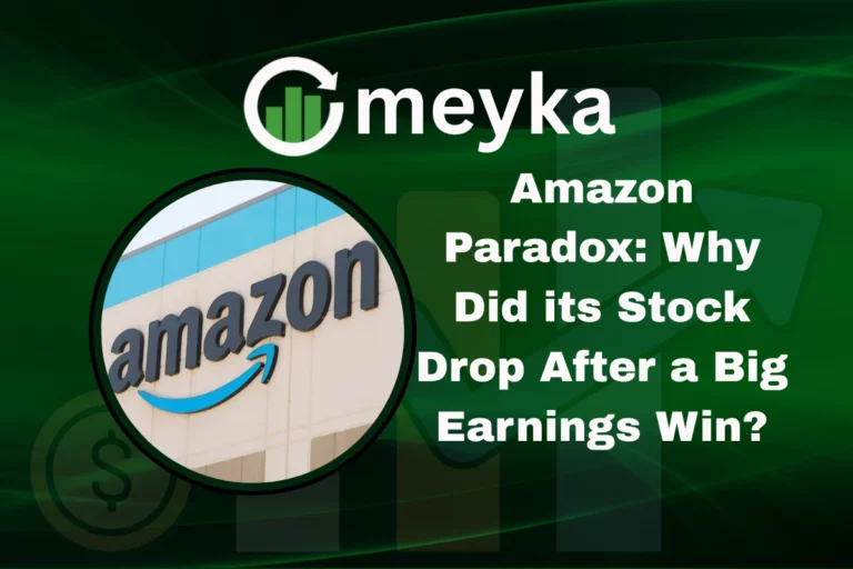 Amazon stock chart after earnings drop showing market reaction