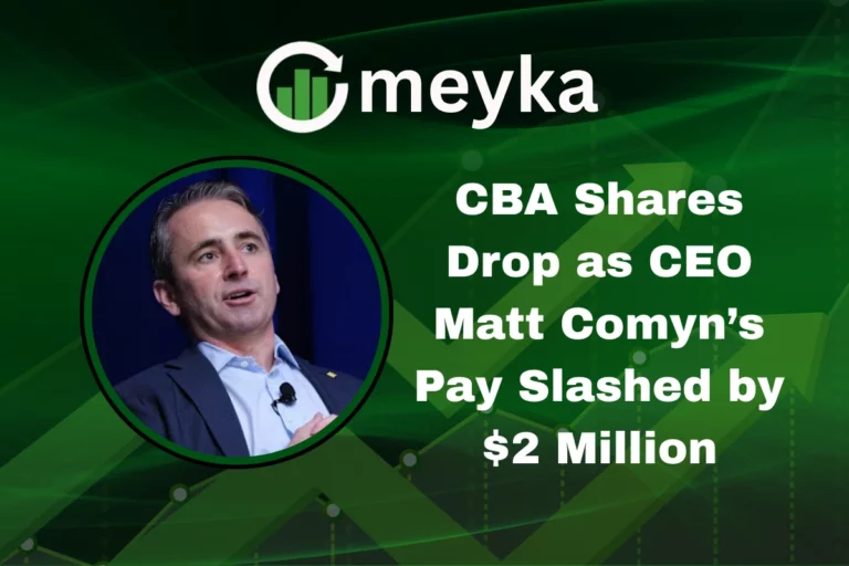 Matt Comyn, CEO of Commonwealth Bank of Australia, speaking at a press event after news of a $2 million pay cut and CBA Shares decline.