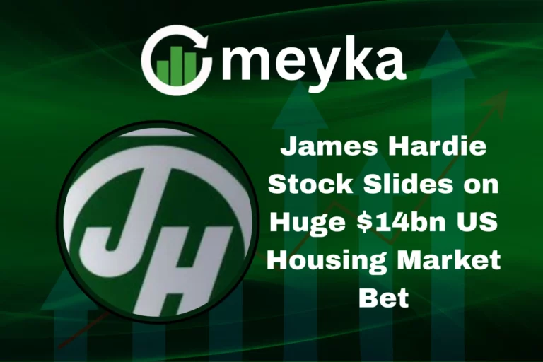 James Hardie stock market chart showing a drop after $14 billion US housing market investment