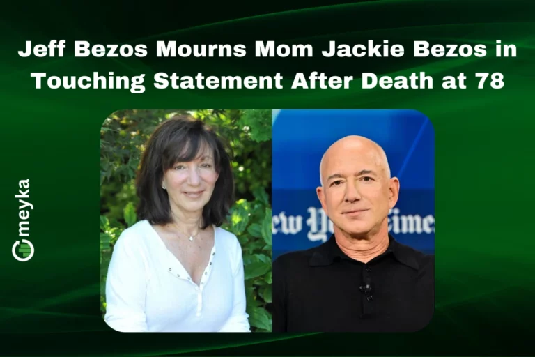 Jeff Bezos with his mother Jackie Bezos, sharing a heartfelt moment at a public event.