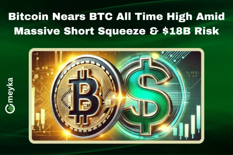BTC all time high chart showing Bitcoin price and liquidation risk data