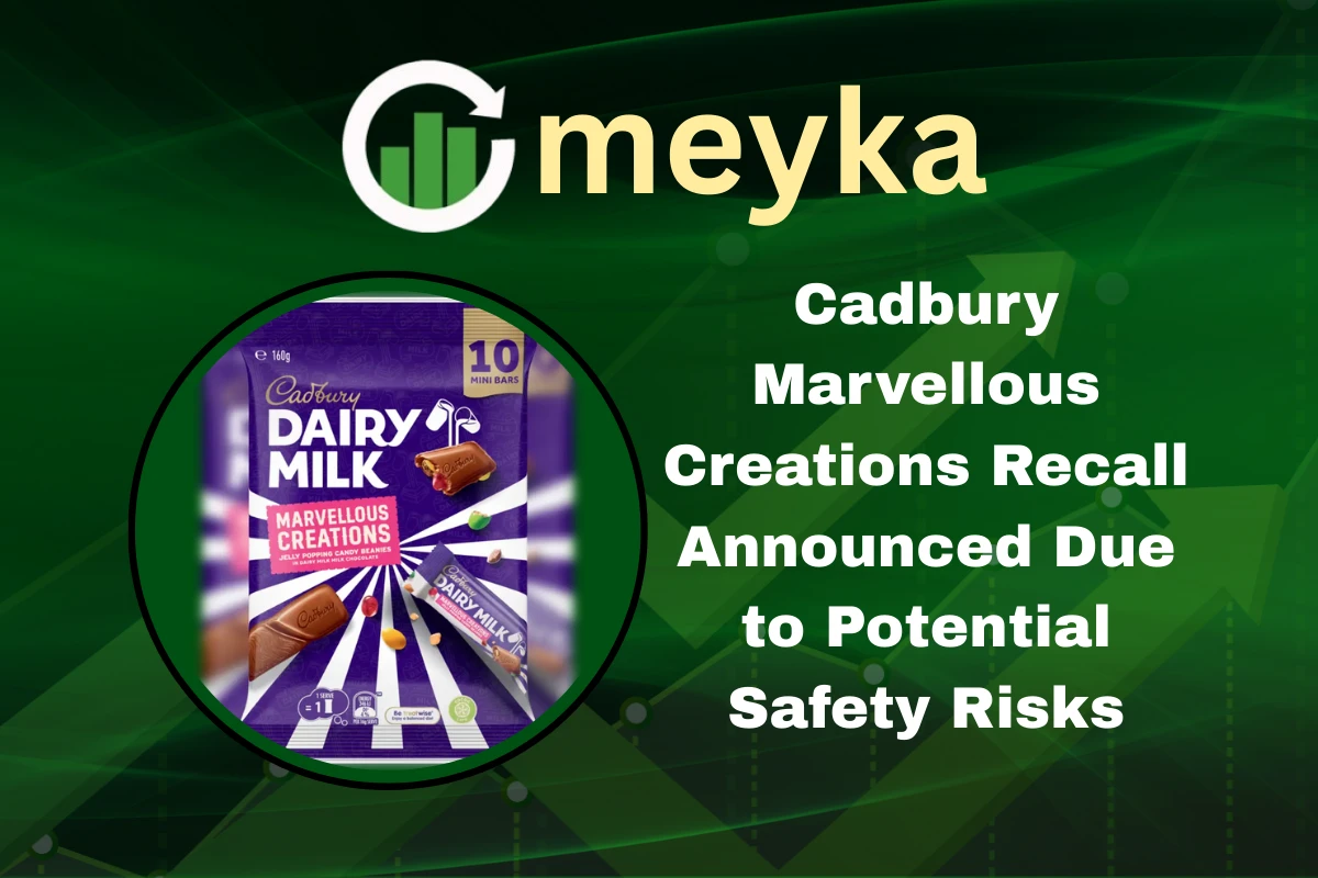 Close-up of Cadbury Marvellous Creations chocolate sharebag recalled in Australia due to possible plastic contamination.