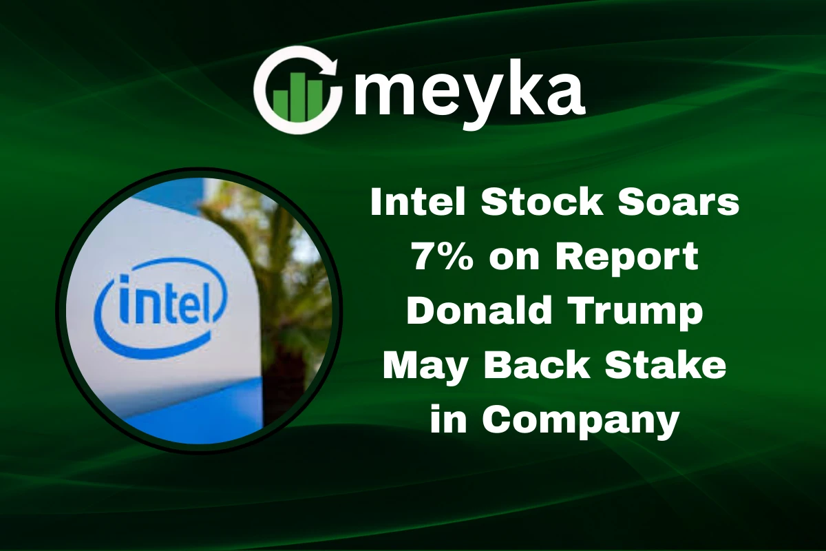 Donald Trump and Intel logo symbolizing potential investment impact on stock prices