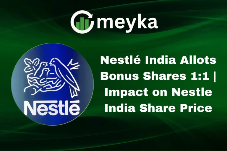 Nestle India Share Price chart showing impact of 1:1 bonus share allotment