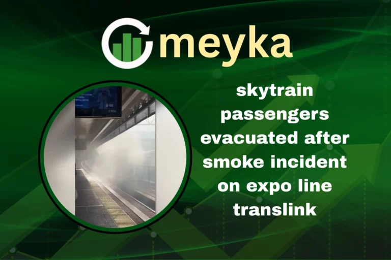 Crowds of passengers evacuated from SkyTrain Expo Line due to heavy smoke at 22nd Street Station.