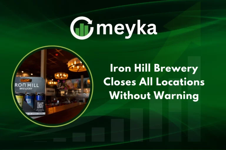 Customers outside closed Iron Hill Brewery location after sudden shutdown.
