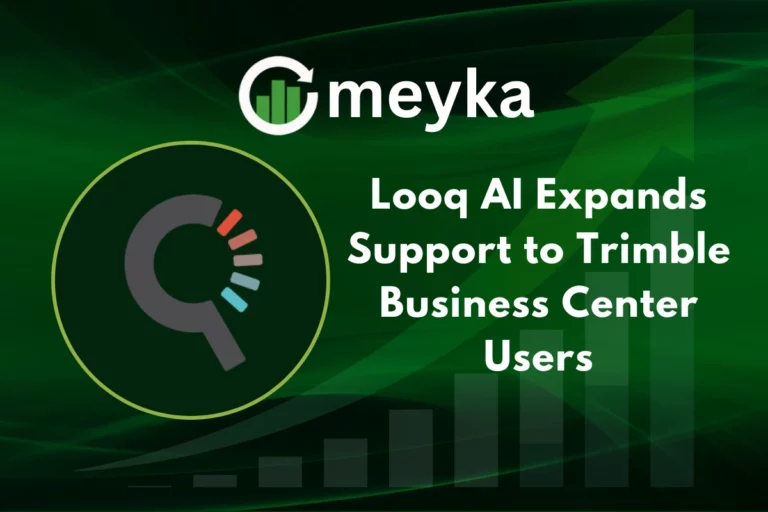 Looq AI integration with Trimble Business Center showing survey-grade point clouds