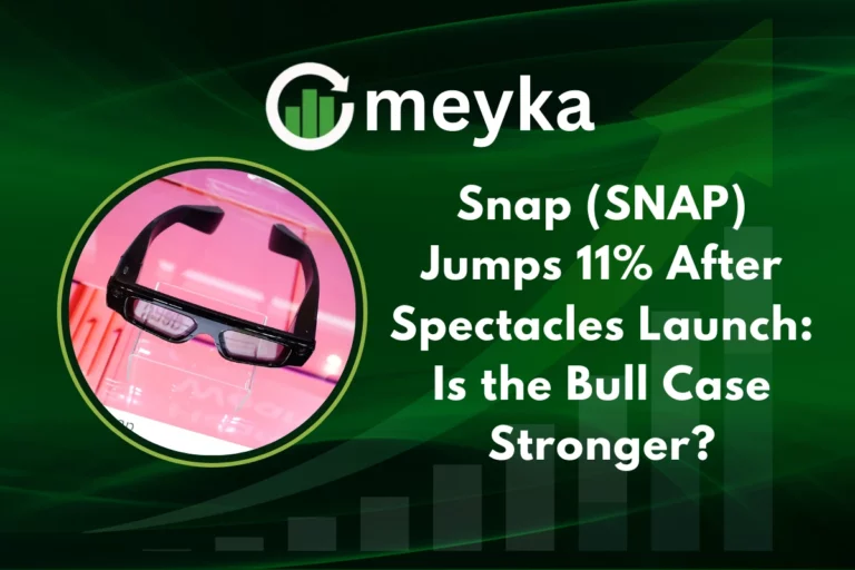 SNAP Stock chart showing price volatility with Snapchat logo in the background