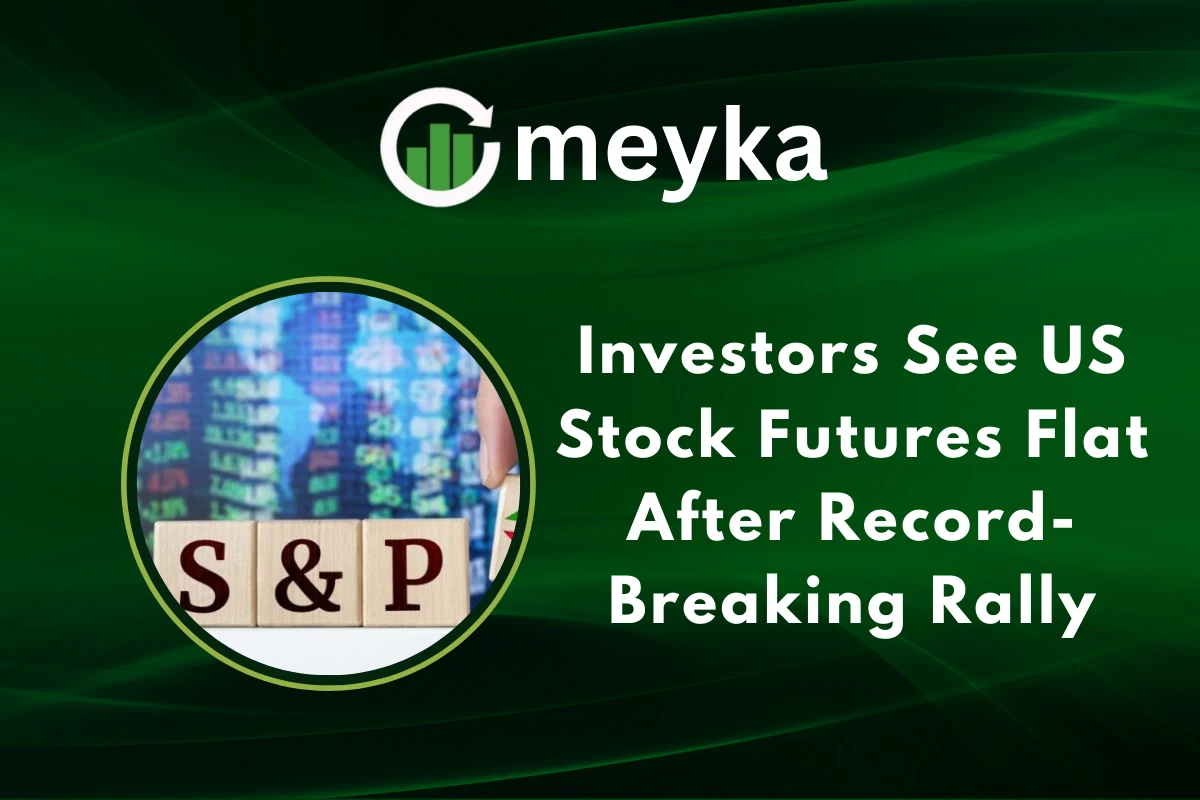 Traders watch market screens as US Stock Futures remain flat after record highs.