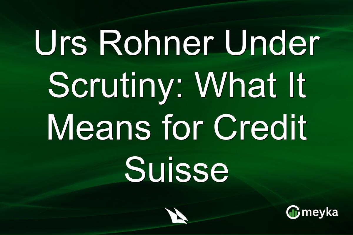 Urs Rohner Under Scrutiny: What It Means for Credit Suisse