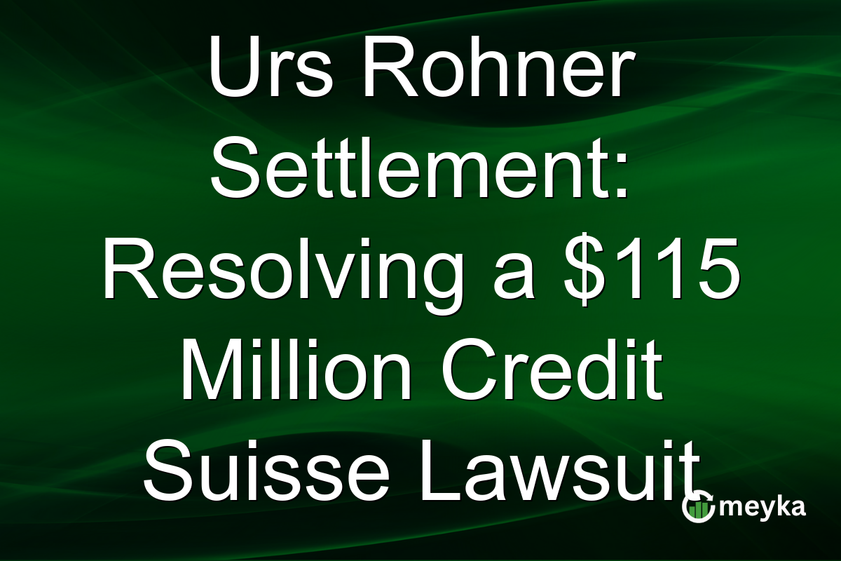 Urs Rohner Settlement: Resolving a $115 Million Credit Suisse Lawsuit