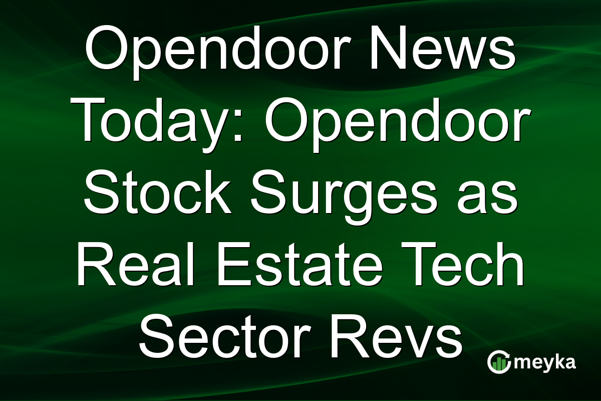 Opendoor News Today: Opendoor Stock Surges as Real Estate Tech Sector Revs