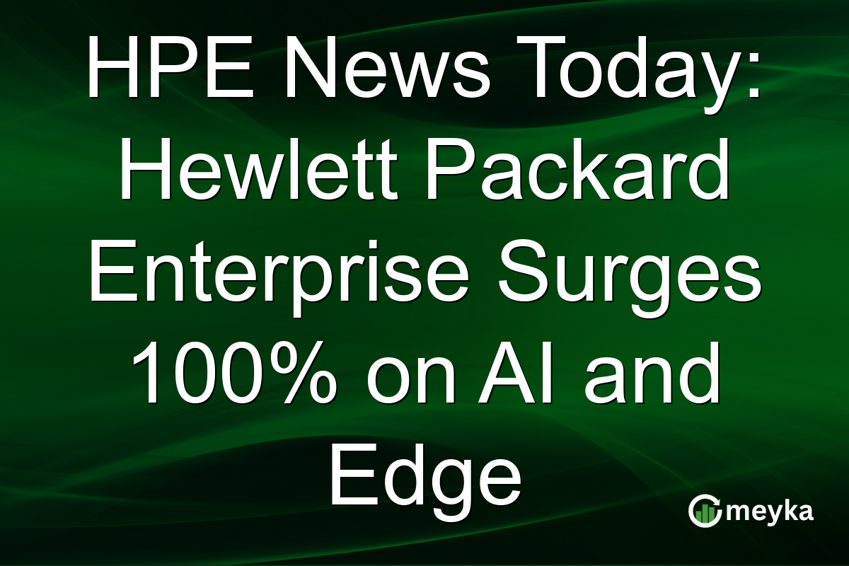 HPE News Today: Hewlett Packard Enterprise Surges 100% on AI and Edge