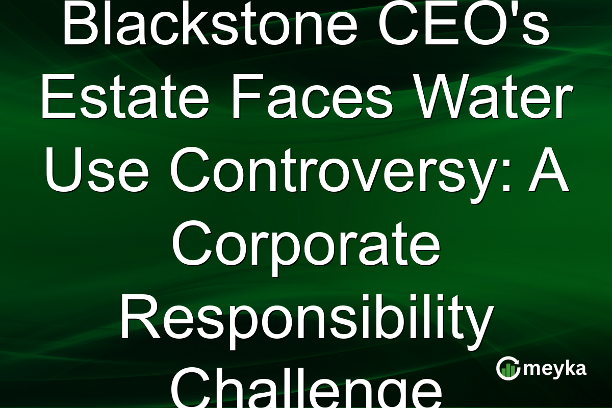 Blackstone CEO's Estate Faces Water Use Controversy: A Corporate Responsibility Challenge