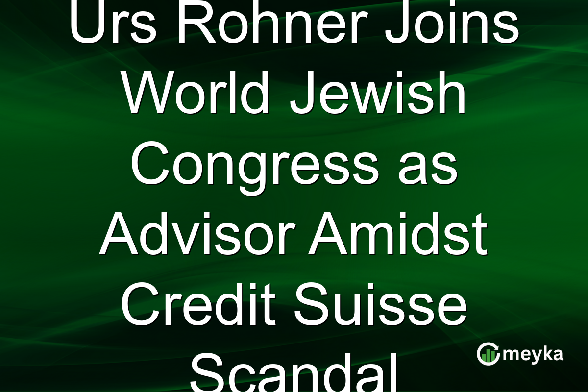 Urs Rohner Joins World Jewish Congress as Advisor Amidst Credit Suisse Scandal
