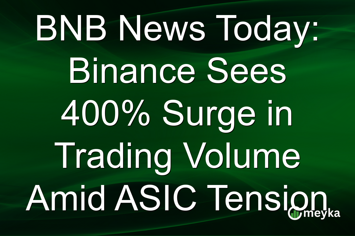 BNB News Today: Binance Sees 400% Surge in Trading Volume Amid ASIC Tension