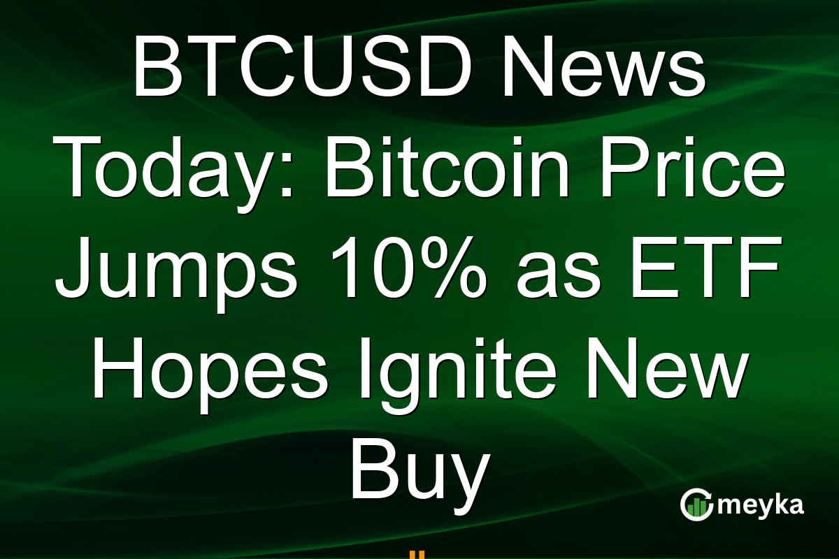 BTCUSD News Today: Bitcoin Price Jumps 10% as ETF Hopes Ignite New Buy