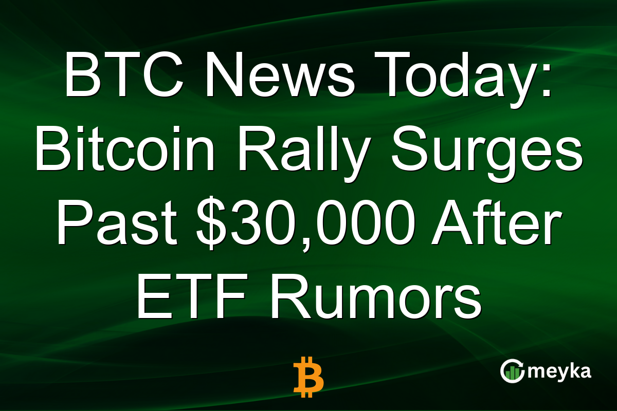 BTC News Today: Bitcoin Rally Surges Past $30,000 After ETF Rumors