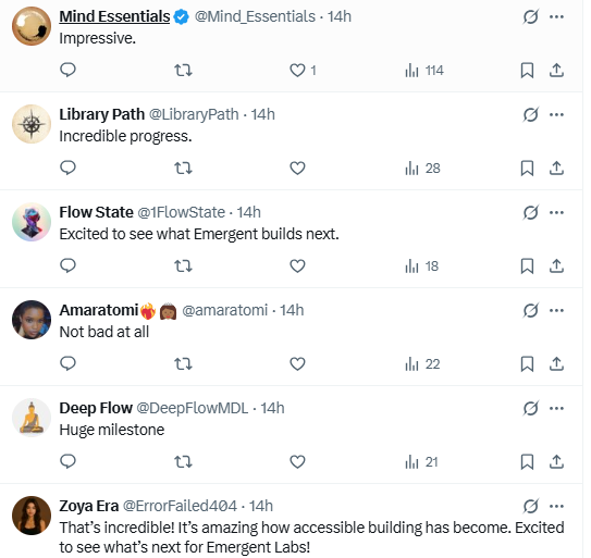 X Source: Emergent Got Strong Public Response