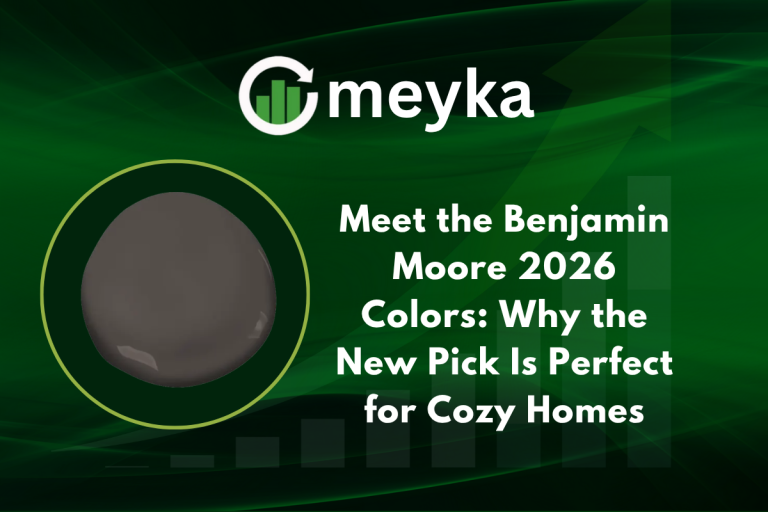 Room interior painted with Benjamin Moore 2026 Colors palette featuring Silhouette and soft neutrals