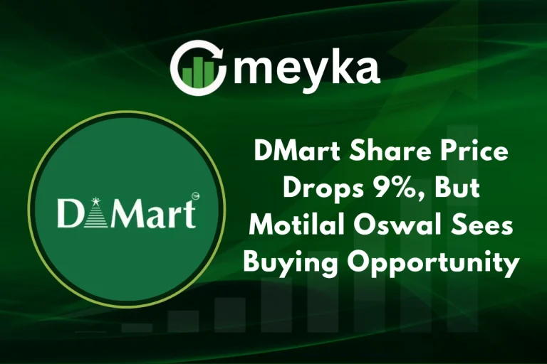 DMart Share signage at an Avenue Supermarts store, shoppers entering during a busy retail day.