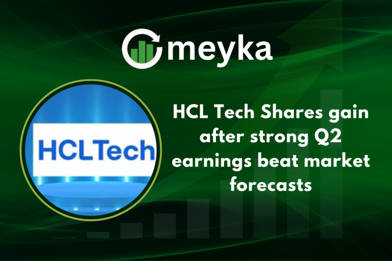 HCL Tech Shares performance chart showing steady upward trend after strong Q2 results and dividend outlook.