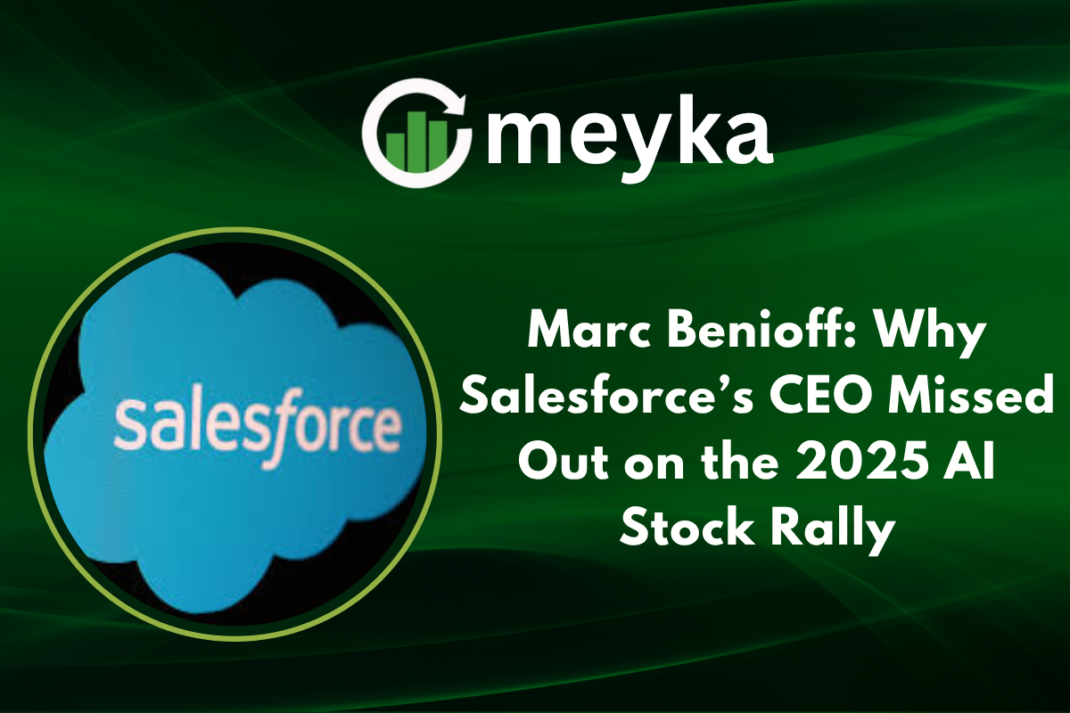 Marc Benioff discussing Salesforce’s AI future during a press conference.