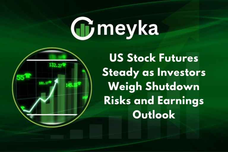 Traders monitor US stock futures as Wall Street stays steady amid shutdown risks and earnings focus.