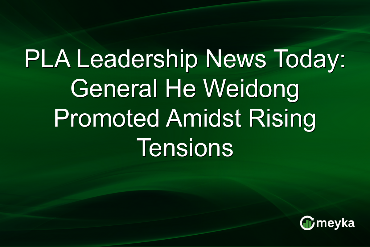 PLA Leadership News Today: General He Weidong Promoted Amidst Rising Tensions