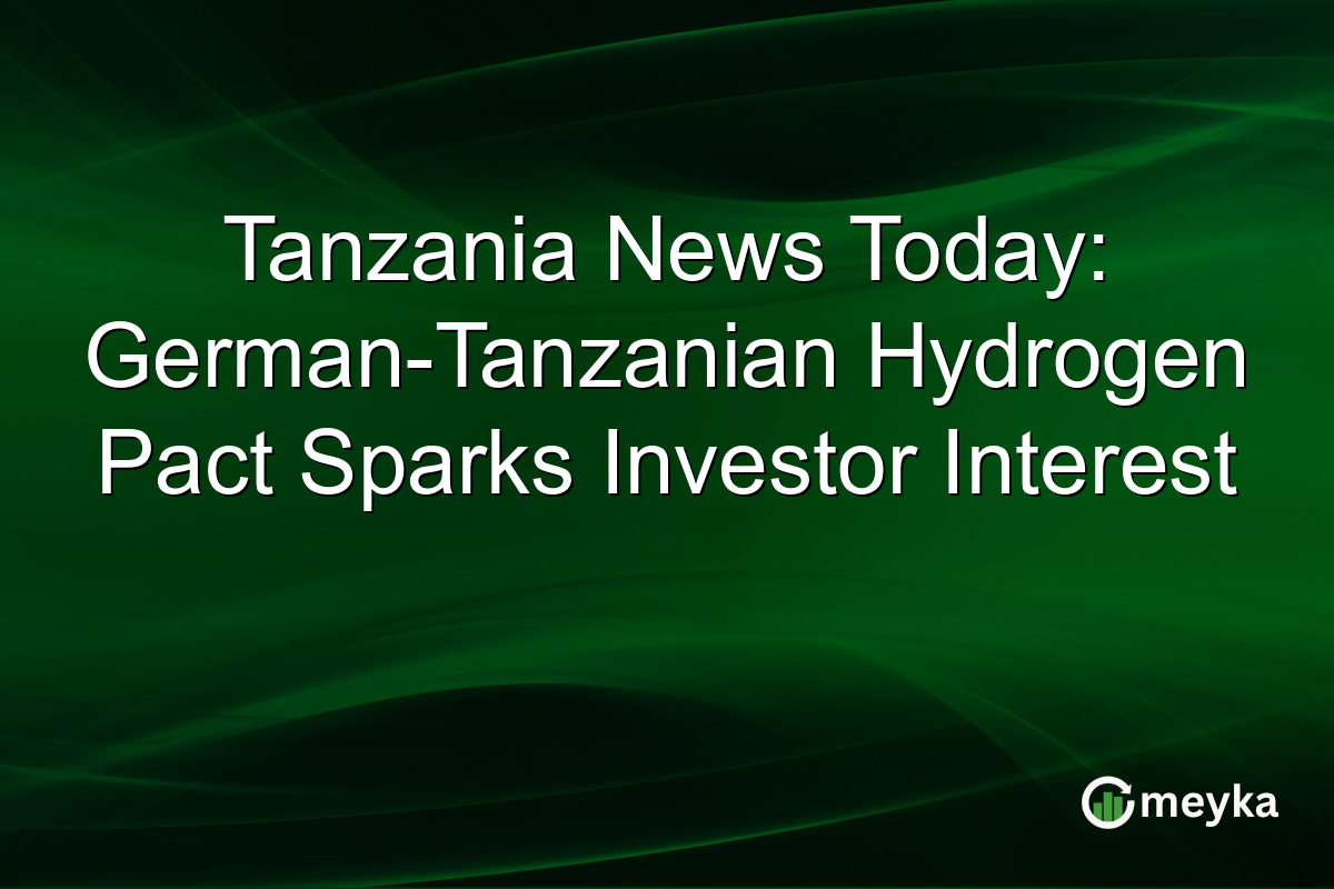 Tanzania News Today: German-Tanzanian Hydrogen Pact Sparks Investor Interest