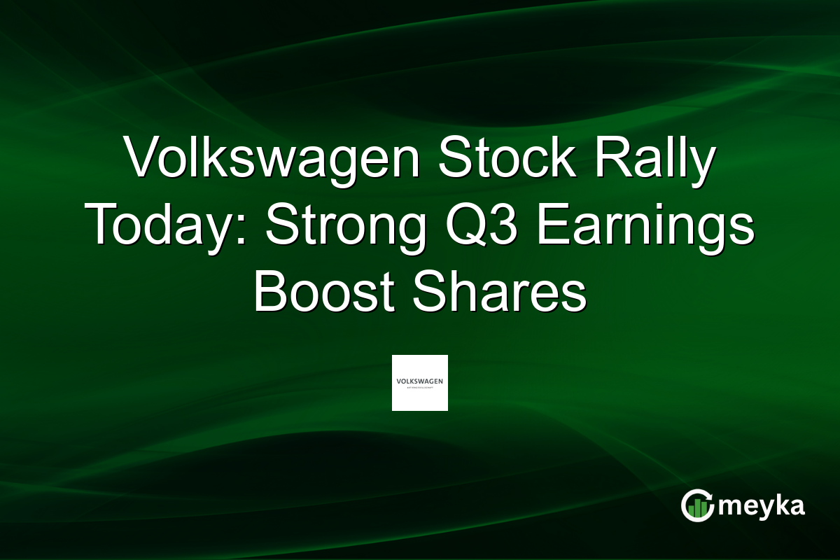 Volkswagen Stock Rally Today: Strong Q3 Earnings Boost Shares