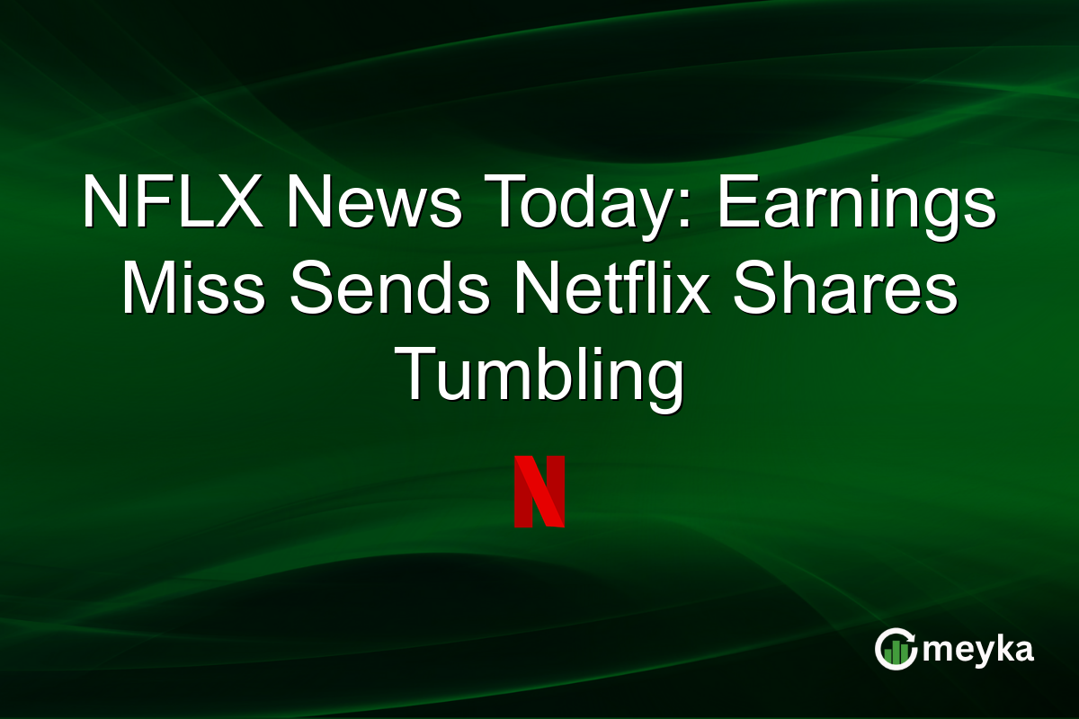 NFLX News Today: Earnings Miss Sends Netflix Shares Tumbling