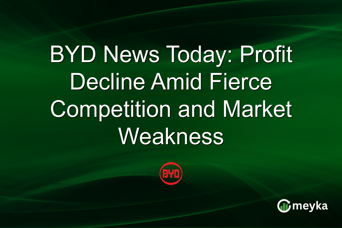 BYD News Today: Profit Decline Amid Fierce Competition and Market Weakness