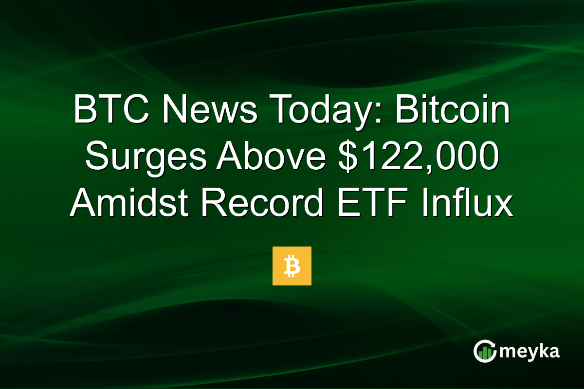 BTC News Today: Bitcoin Surges Above $122,000 Amidst Record ETF Influx