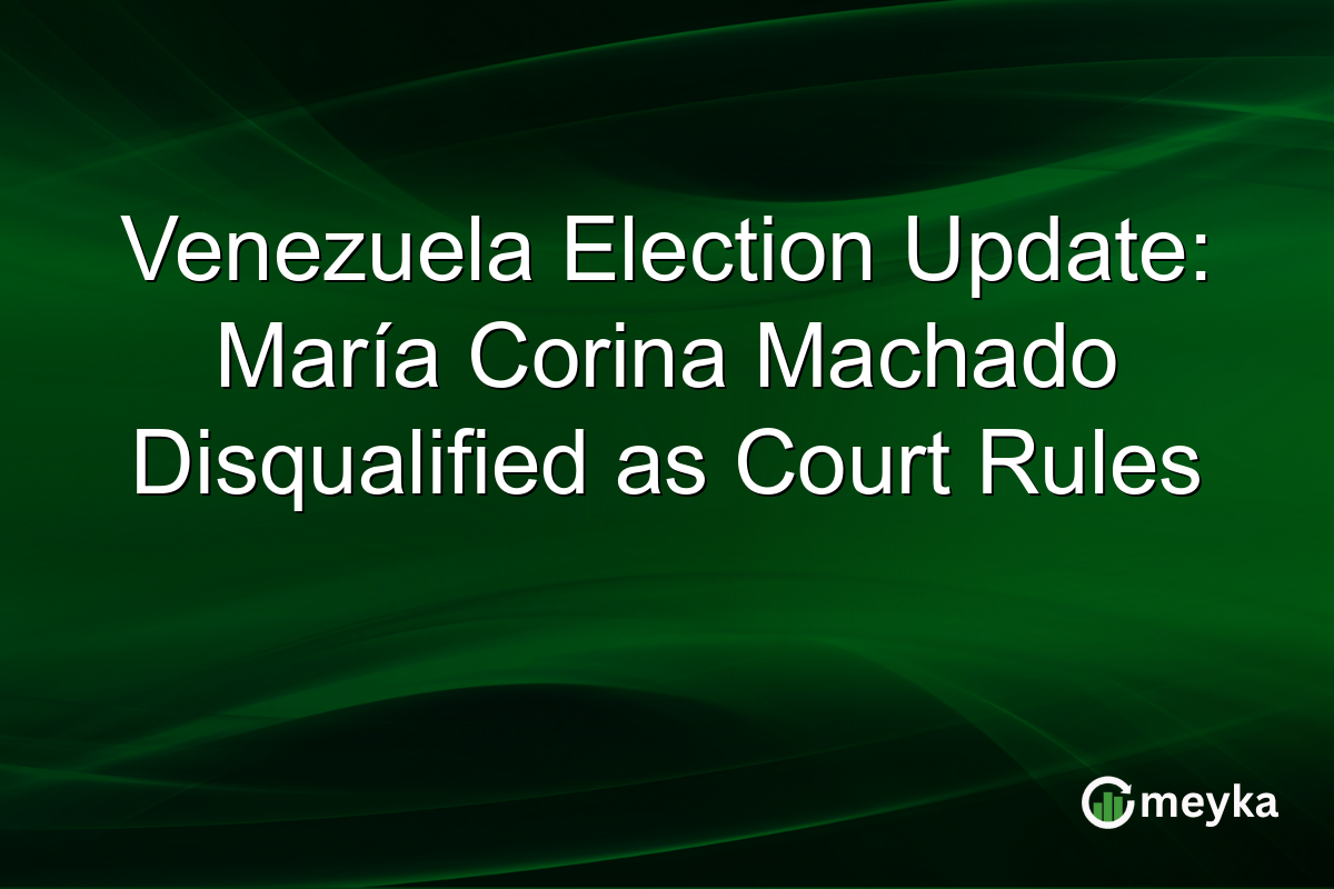 Venezuela Election Update: María Corina Machado Disqualified as Court Rules