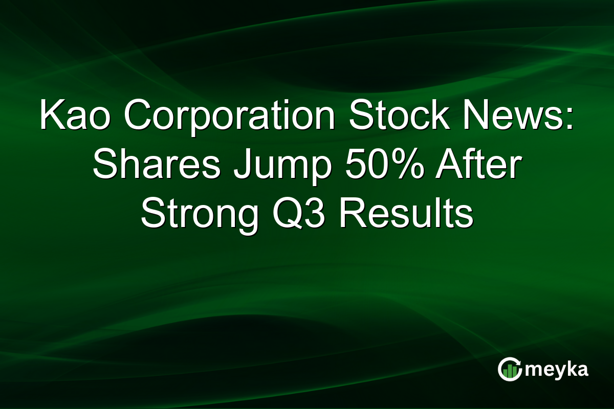 Kao Corporation Stock News: Shares Jump 50% After Strong Q3 Results