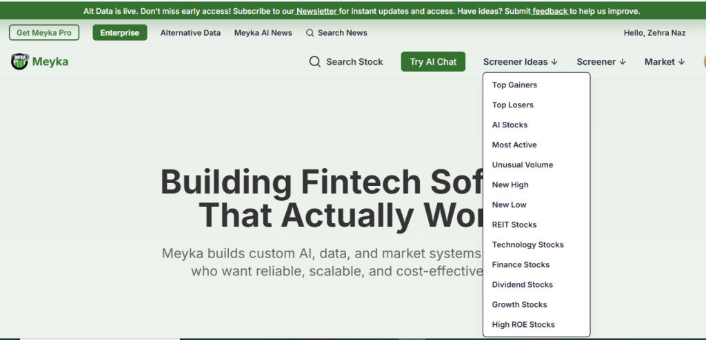 Meyka AI's Features Overview 
