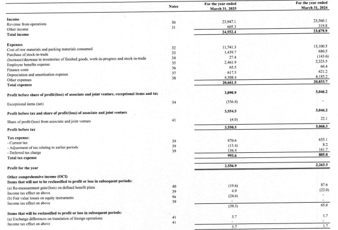 Orkla India Official Source: Orkla India Financial Statements Overview