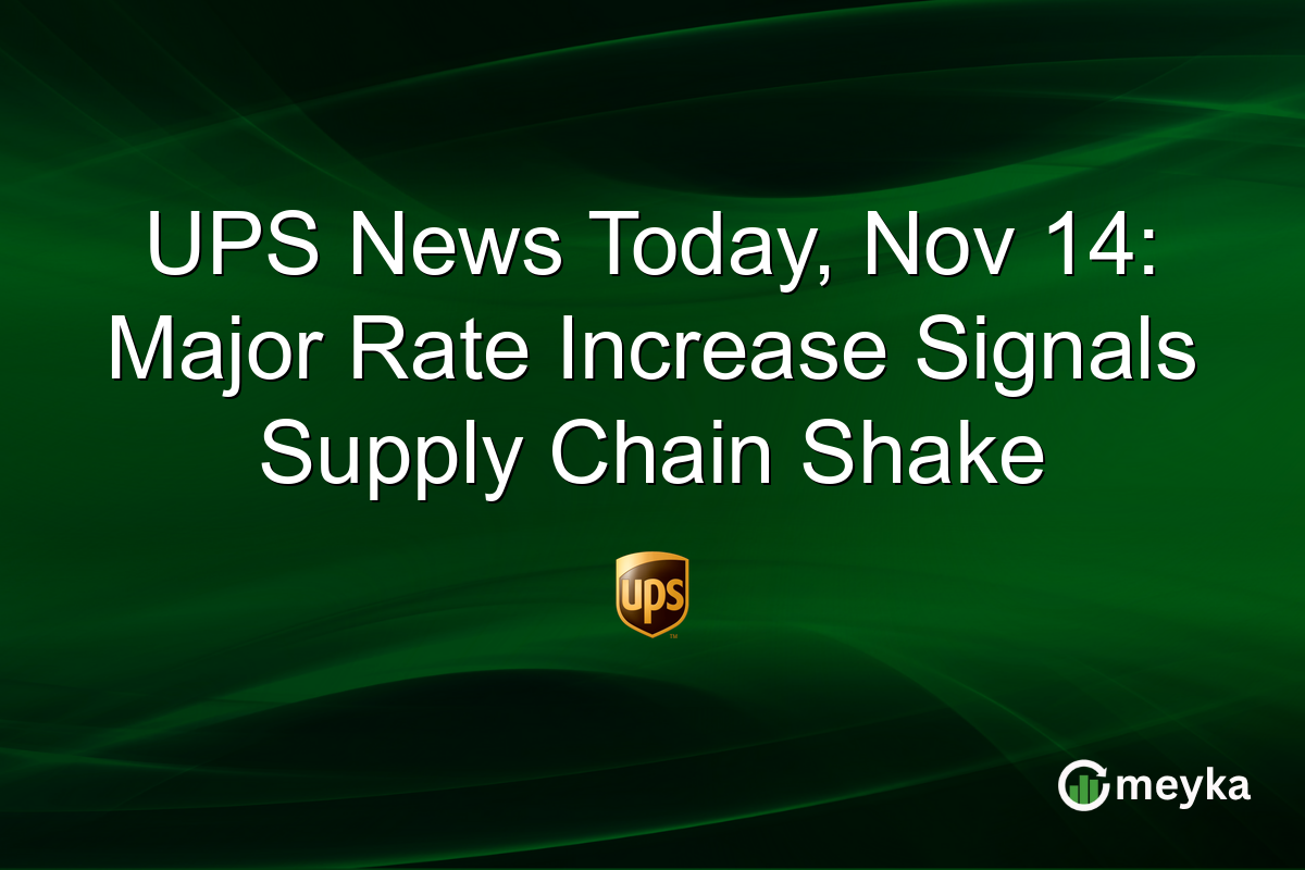 UPS News Today, Nov 14: Major Rate Increase Signals Supply Chain Shake
