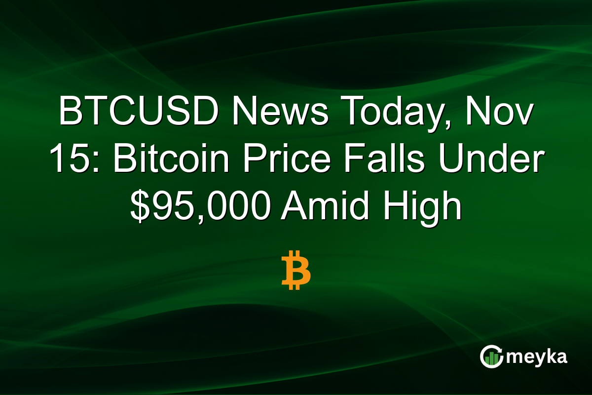 BTCUSD News Today, Nov 15: Bitcoin Price Falls Under $95,000 Amid High